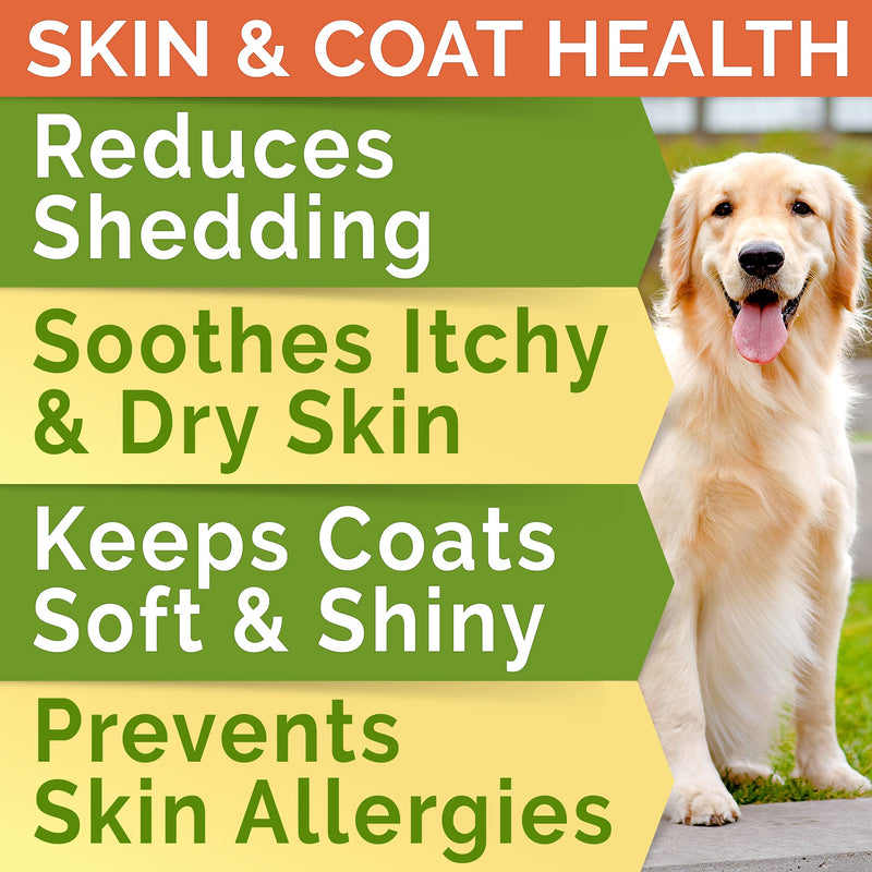 PAWFECTCHEW Fish Oil Omega 3 for Dogs - Allergy Relief - Joint Health - Itch Relief, Shedding - Skin and Coat Supplement - Alaskan Salmon Oil Chews - Omega 3 6 9 - EPA & DHA Fatty Acids - BeesActive Australia
