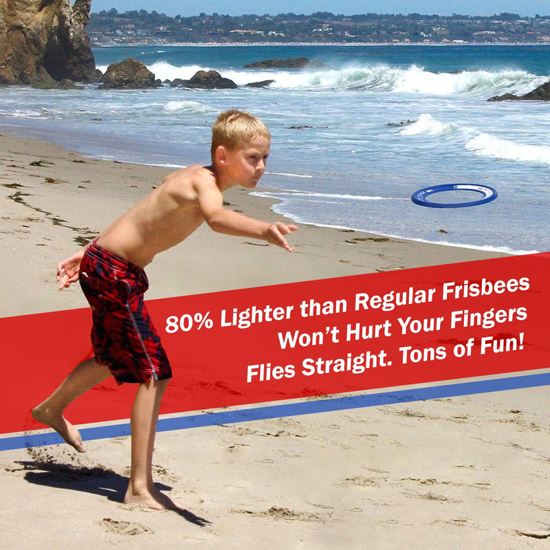 Activ Life Kid's Flying Rings [2 Pack] Fly Straight & Don’t Hurt - 80% Lighter Than Standard Flying Discs - Replace Screen Time with Healthy Family Fun - Get Outside & Play! Made in USA Blue/Red - BeesActive Australia