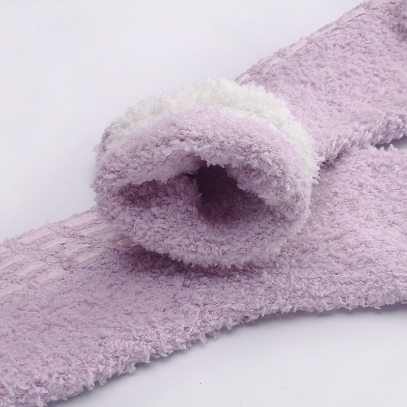 Non Slip Socks Hospital Socks with Grips for Women Grip Socks for Women Fluffy Socks with Grips for Women Slipper Socks 4 Pairs 1 - BeesActive Australia