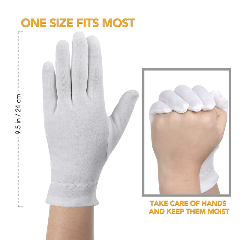 Cotton Gloves For Dry Hands, Moisturizing Gloves Overnight, Eczema Treatment, Skin Spa Therapy, Cosmetic Jewelry Inspection Premium Quality (2 Pairs) 2 Pairs - BeesActive Australia