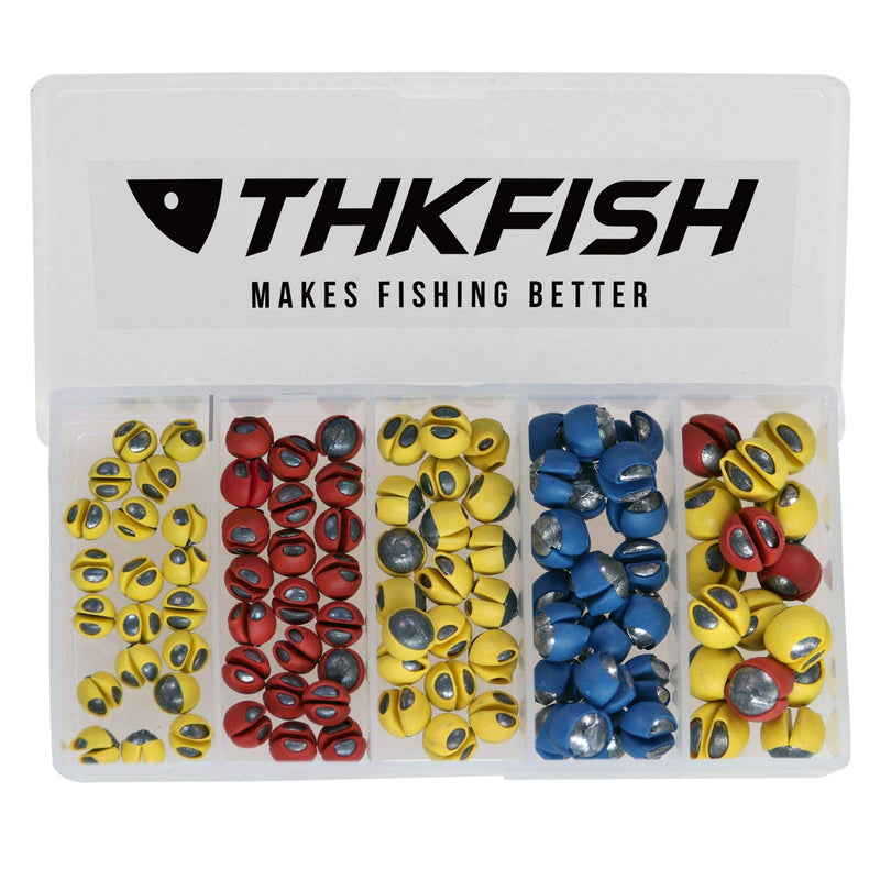 THKFISH Fishing Weights Sinkers Split Shot Fishing Weights Removable Rubber Weights B Mixed Five Sizes-80pcs - BeesActive Australia