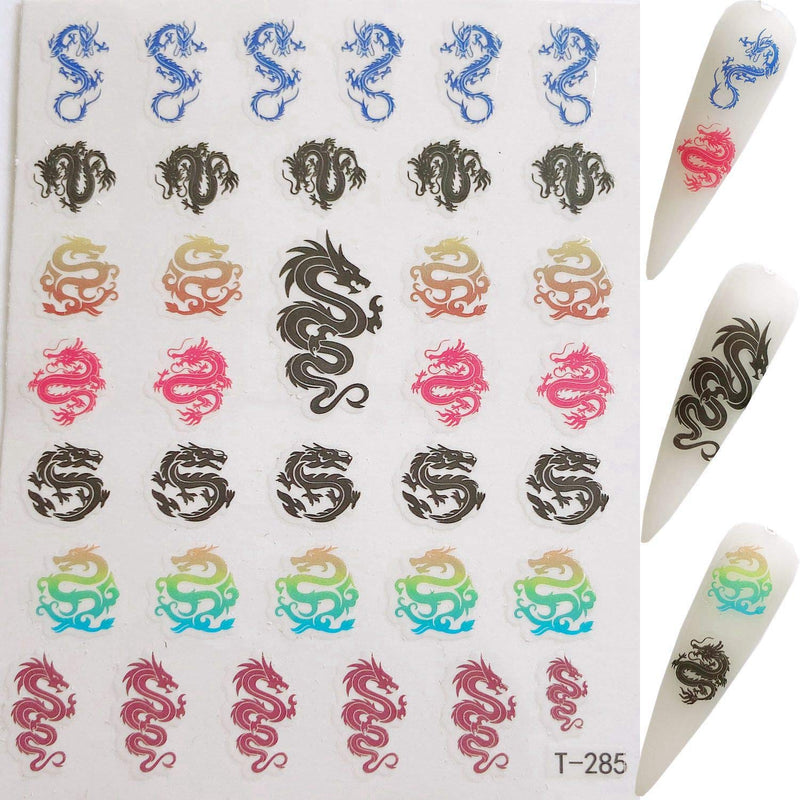 NAIL ANGEL 11Sheets Nail Art Adhesive Sticker Sheets Different Dragon Snake Shapes Nail Art Decoration 10256 - BeesActive Australia