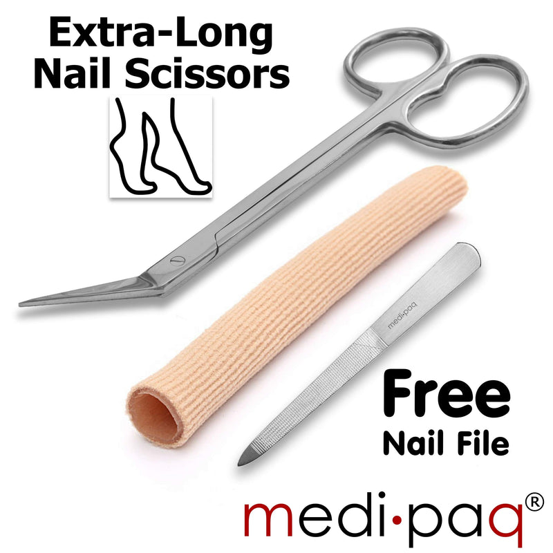 Medipaq® Extra Long Handled Angled Toe Nail Scissors *Plus* Gel Tube Toe/Finger Bandage Pack - BeesActive Australia