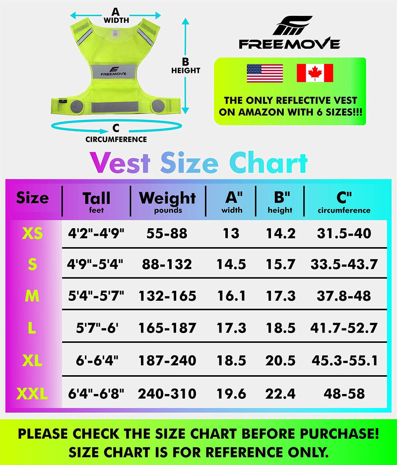 FREEMOVE Reflective Vest Running Gear + 2 Bands & Bag / Ultralight & Comfy Safety Vests for Running, Walking, Cycling Medium - BeesActive Australia