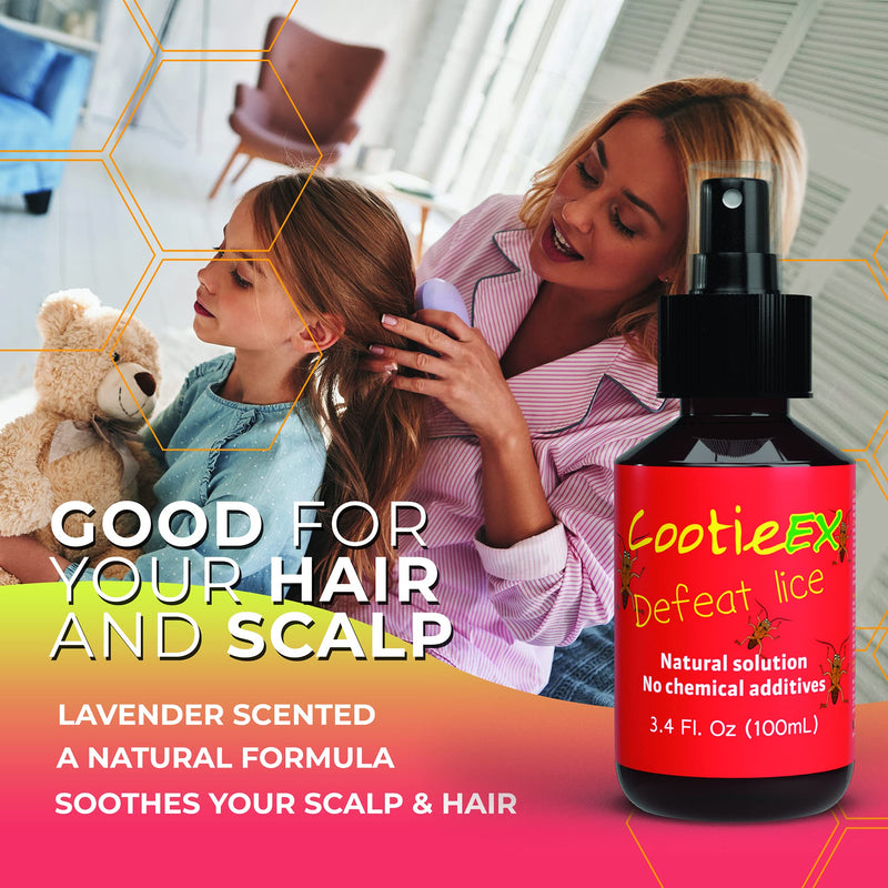 CootieEx Head Lice Treatments with Lavender Oil for Hair - Natural Nit Treatment - Prevent Head Lice Infestations: Anti Nits Head Lice Treatment - Alternative to Nit Shampoo & Head Lice Shampoo, 100ml - BeesActive Australia