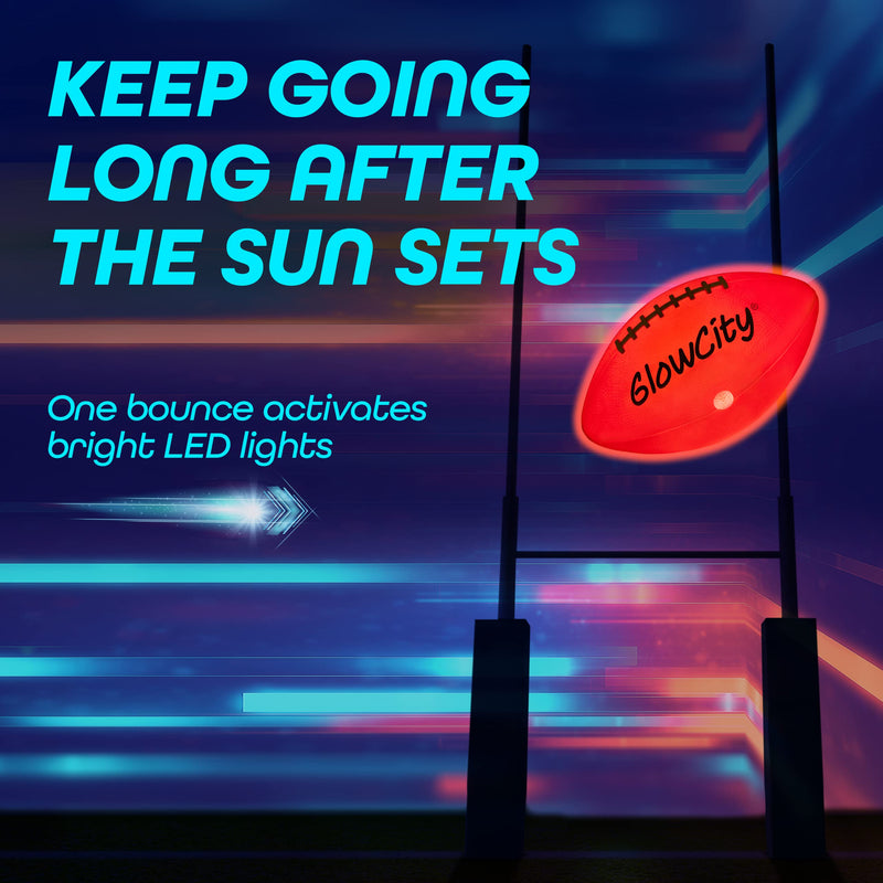 GlowCity Glow in the Dark Football - Light Up, Youth Size Footballs for Kids - LED Lights and Pre-Installed Batteries Included﻿ - BeesActive Australia