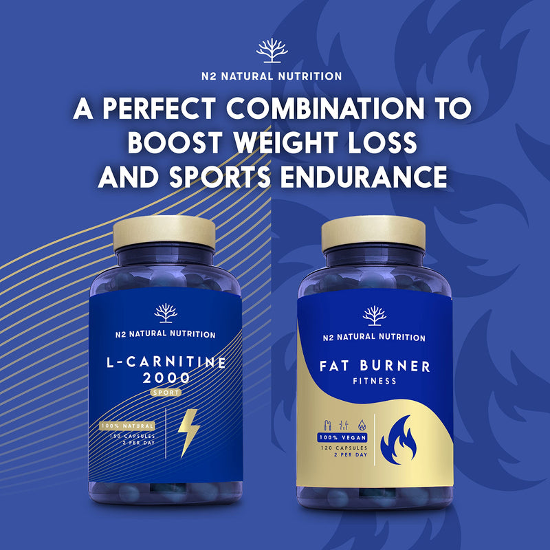 Natural L CARNITINE 2000mg. 150 Capsules 75 Days. High Concentration Fat Burner Pills. Improves Sports Performance. Weight Loss, Energy Resistance. CE Manufactured. N2 Natural Nutrition L Carnitine 2000 (150 capsules) - BeesActive Australia
