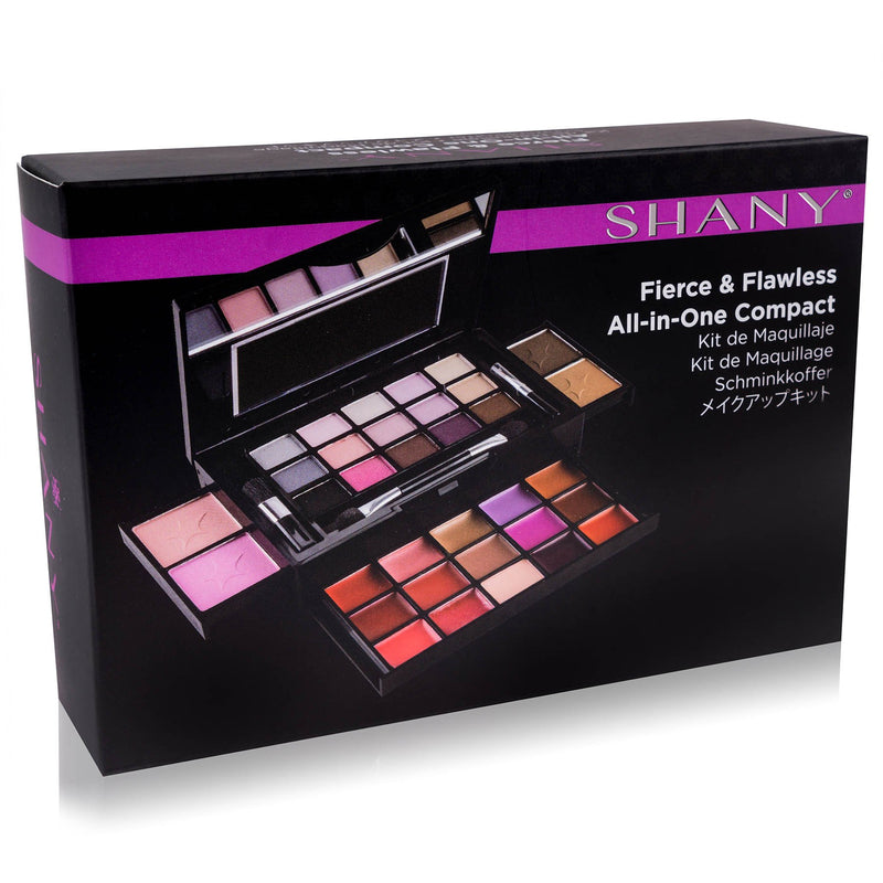 SHANY Fierce & Flawless All-in-One Makeup Set Compact with Mirror, 15 Eye Shadows, 2 Bronzers, 2 Blushes and 15 Lip/Eye Glosses - Applicators Included - BeesActive Australia