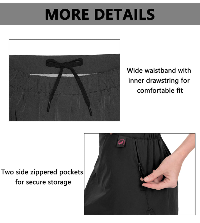 [AUSTRALIA] - Little Donkey Andy Women's Athletic Golf Skort UPF 50+ Quick Dry Sweat Wicking with Pockets Causal Skirt B.black Medium 