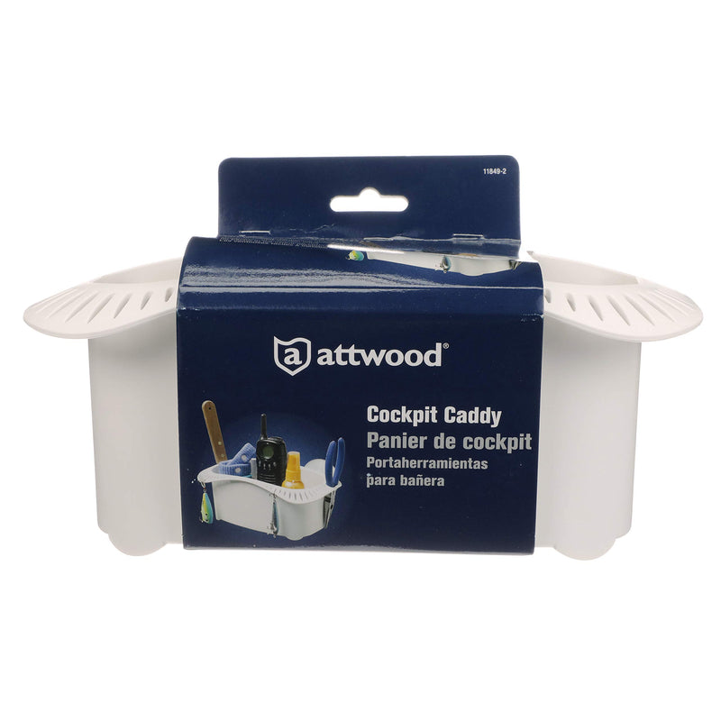 [AUSTRALIA] - attwood 11849-2 Cockpit Caddy, Holds Fishing Gear and Personal Items, Slots for Over 22 Lures, White Plastic, One Size 