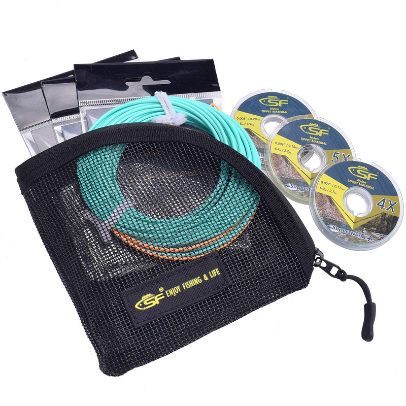SF Fly Fishing Leader Wallet 5.7'' Quick-Drying 7 Slots Black Mesh Tippet Tapered Leader Polyleader Shooting Heads Sink Tip Case Storage Fly Leader Pocket for Saltwater Freshwater Large Black-1 Pack 5.7x 5.7inch - BeesActive Australia