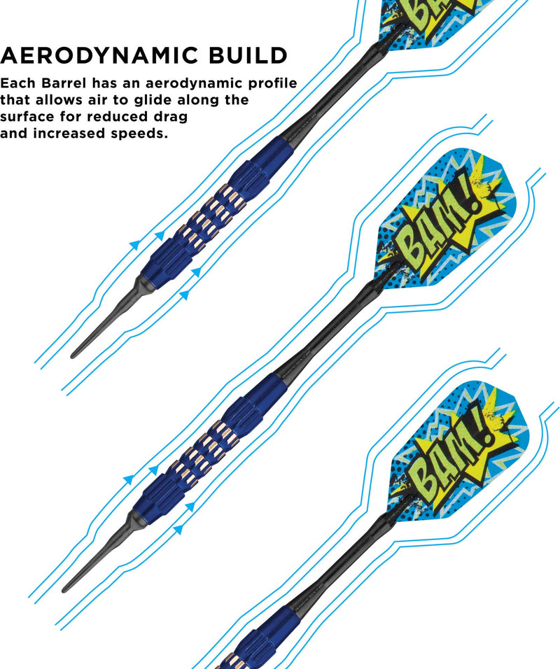 [AUSTRALIA] - Viper GLD Comix Soft Tip Darts 18 Gram Blue (BAM) 