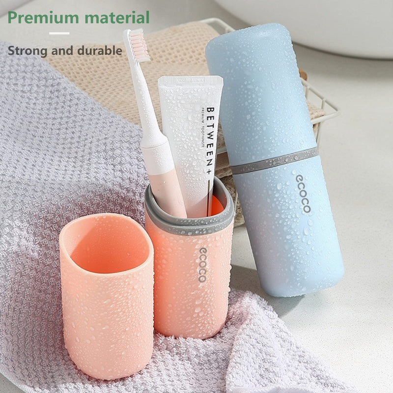 ZWCEGND 2PCS Toothbrush Travel Case,Multi-Function Portable Toothbrush Cover,Dustproof Toothbrush Holder,Suitable for Business Camping Travel or Daily Use(Pink+Blue) Pink+blue - BeesActive Australia