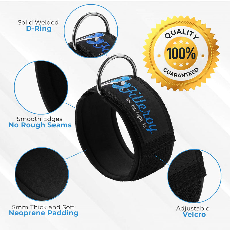Gym Ankle Strap for Cable Machine - Exercise and Fitness Strap with Neoprene Padding Attachments for LAT Pull Down Machine, Cable Home Gym and Resistance Bands - BeesActive Australia