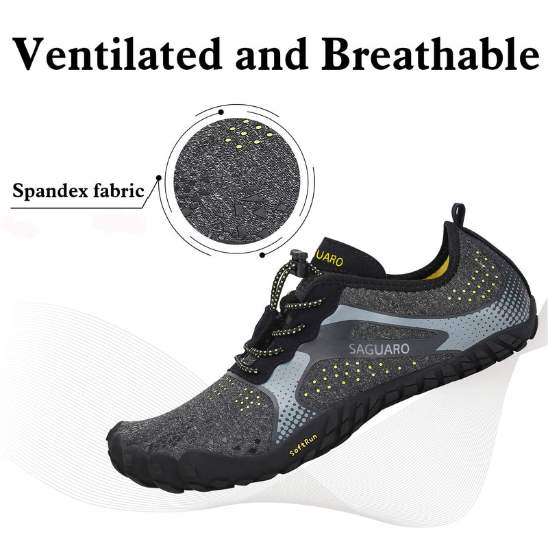 Women's Barefoot Shoes Minimalist Trail Running Shoes Walking | Wide Toe Box | Outdoor Cross Trainer | Zero Drop Sole 6.5 Bistre Black - BeesActive Australia