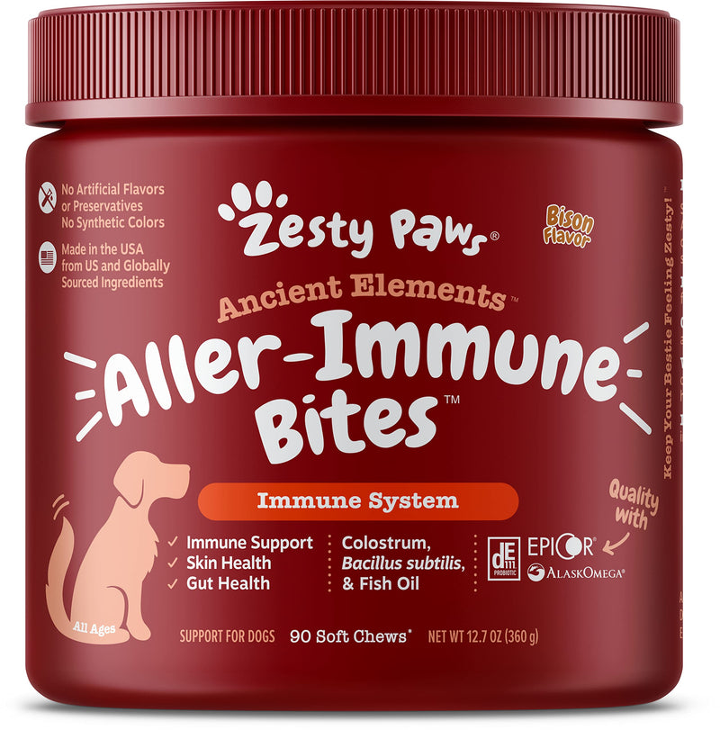 Ancient Elements Allergy & Immune Bites for Dogs - Omega 3 Wild Alaskan Salmon Fish Oil + Ancient Elements Probiotics for Dogs - Chewable Dog Probiotic Supplement - BeesActive Australia