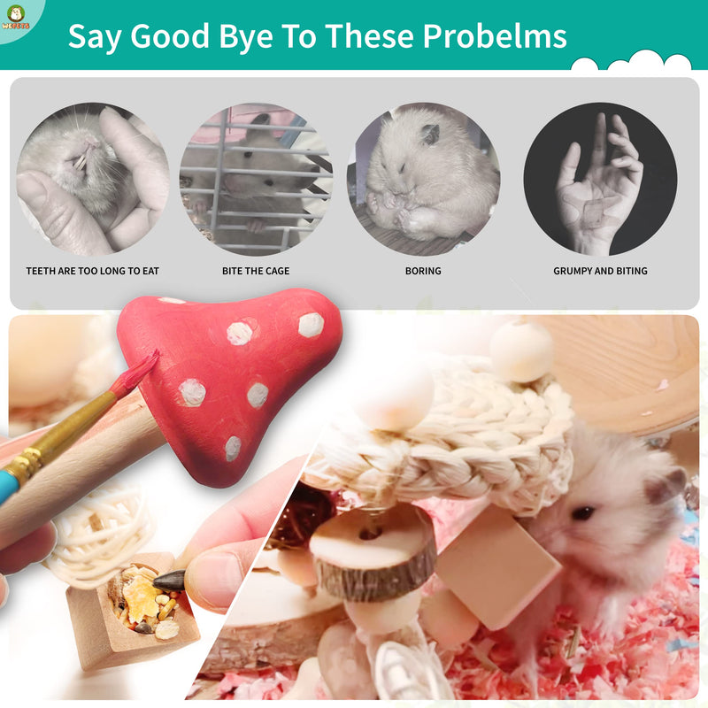 Wepets Hamster Toys, for Hamster, Gerbils, Mice, Rats and Other Small Animals to Chew and Play with, Induce Them to Grind Their Teeth, Reduce Depression. Pattern-D - BeesActive Australia