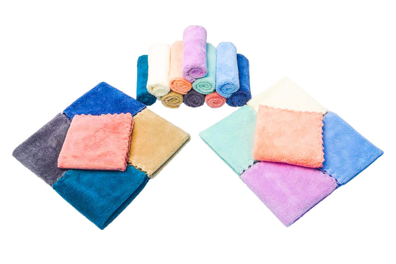Kyapoo 20 Pack Baby Washcloths Microfiber Coral Fleece Extra Absorbent and Soft for Newborns, Infants and Toddlers 20 Count (Pack of 1) - BeesActive Australia