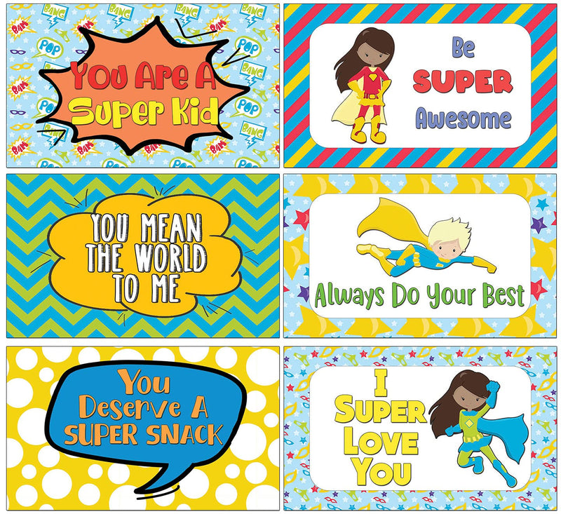 Creanoso Superhero School Lunch Box Notes (30-Cards x 4 Set) – Portable Design Gifts Ideas for Birthday Party Supply for Kids Boys Girls - Homeschooling Classroom Group Activities– DIY Bulk - BeesActive Australia