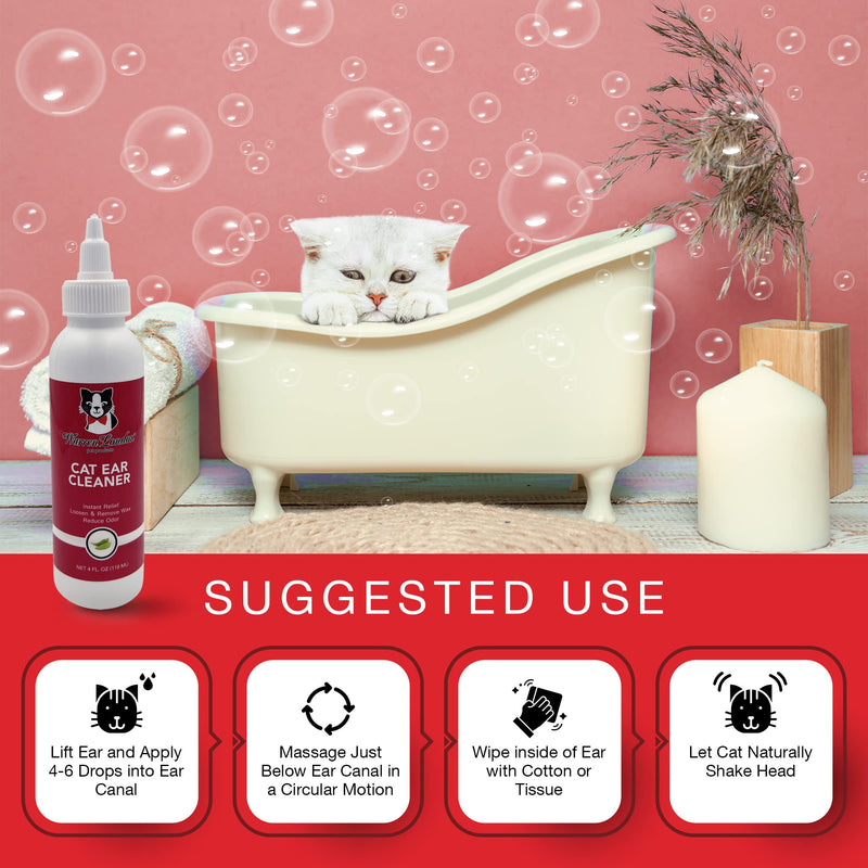 Warren London Cat Ear Cleaner | Ear Cleaning Solution for Cats and Kittens with Aloe Vera | Kitten Ear Cleaner & Ear Wash for Cats | Made in USA - BeesActive Australia