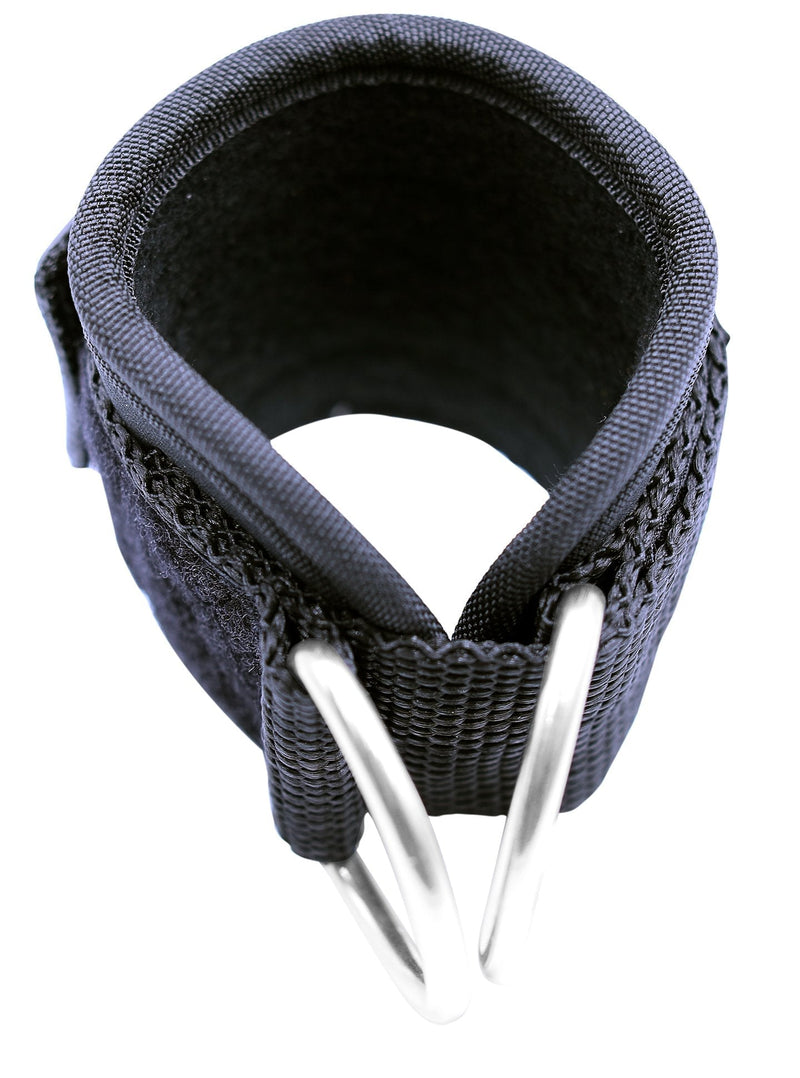 Ankle Straps for Cable Machines Double D-Ring Gym Adjustable Neoprene Premium Cuffs to Enhance Legs Abs & Glutes Kickbacks Workouts Leg Curls Extensions Booty Hip Abductors Exercise for Men & Women Black Single - BeesActive Australia