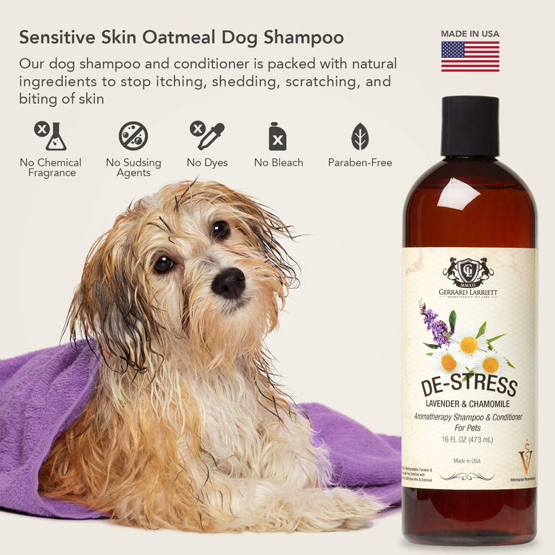 Aromatherapy Shampoo & Conditioner for Pets Dog Shampoo, Medicated Oatmeal Dog Shampoo & Pet Odor Eliminator Lavender & Chamomile - BeesActive Australia