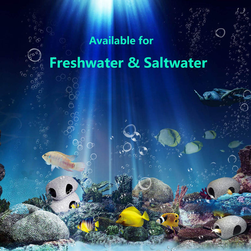 SpingSmart Aquarium Hideaway Rocks for Aquatic Pets to Breed, Play and Rest, Safe and Non-Toxic Fish Tank Ornaments, Ceramic Decor Rocks for Aquascape 3.7"x2.7"x2"(1pc) - BeesActive Australia