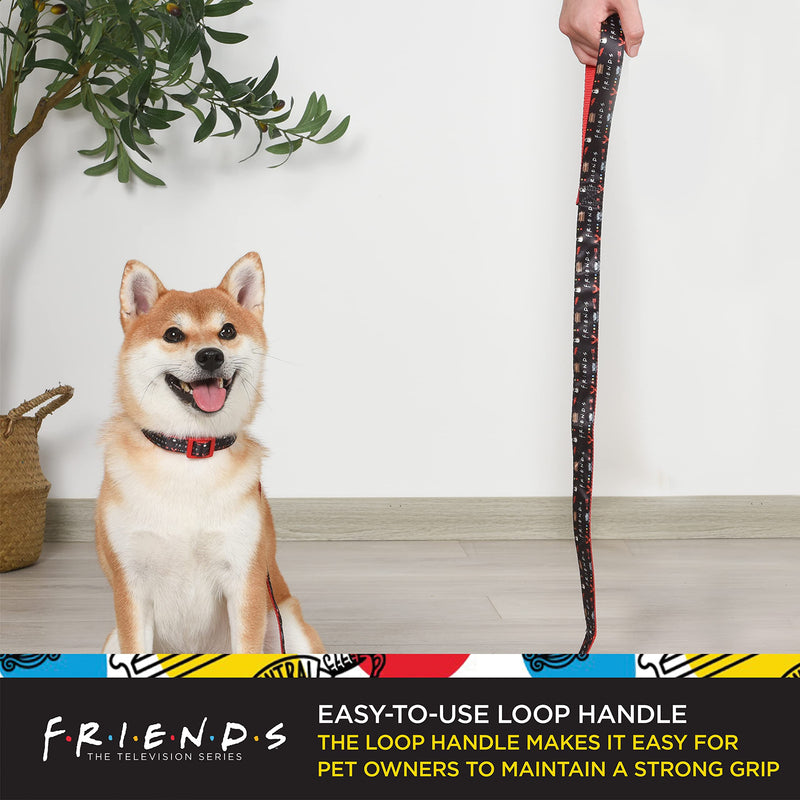 Friends TV Show Iconic Graphics Dog Leash - Friends Dog Lead, Puppy Leash, Leash for Dogs, Dog Leashes, Cute Dog Leash, Black Dog Leash, Red Dog Leash, Friends Pet Leash for Puppy, Dog Walking leash 6 Foot - BeesActive Australia