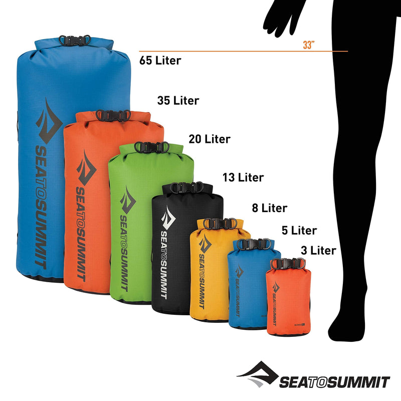 Sea to Summit Big River Dry Bag, Ultra-Durable Roll-Top Dry Storage Apple Green 13 Liter - BeesActive Australia