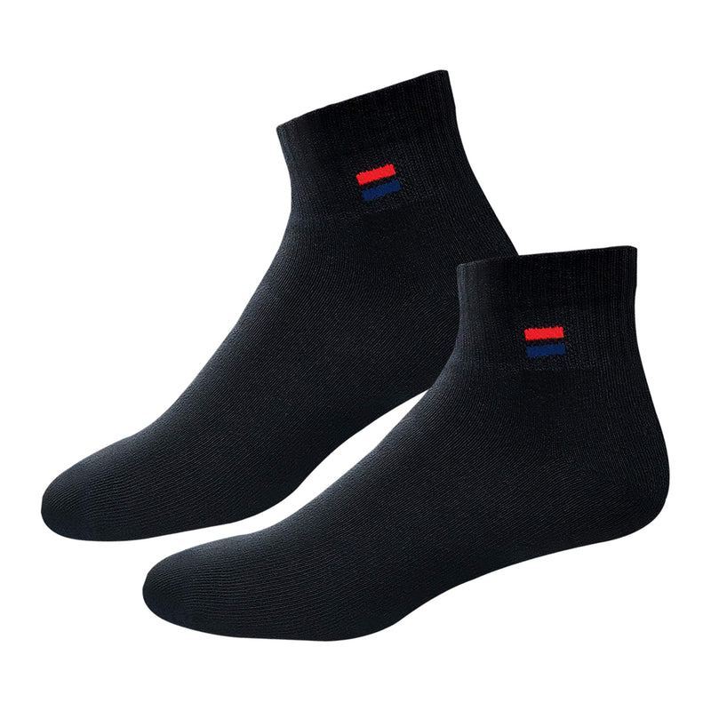 NAVYSPORT Men's Solid Cushion Comfort Athletic Quarter Socks for Running, Training, Casual Wear Pack of 6 7-12 White (3 Pairs), Black (3 Pairs) - BeesActive Australia