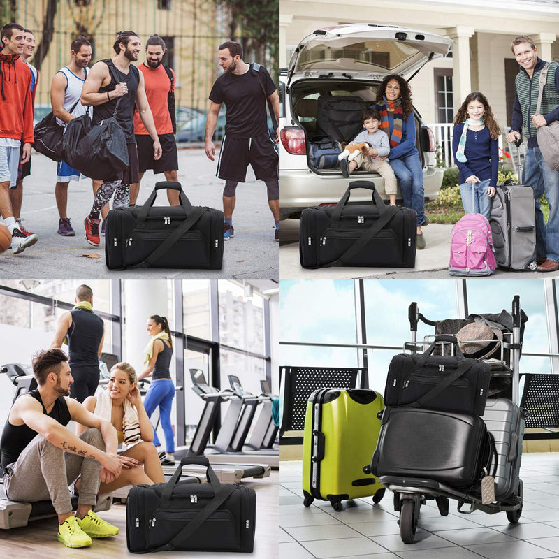 Sports Duffel Bag 20 inch for Travel Gym (Black, 20 inch) Black - BeesActive Australia