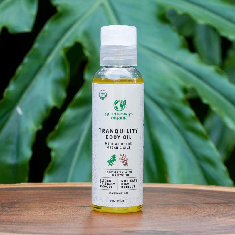 Greenerways Organic Tranquility Body Oil - Therapeutic Massaging Oil - Perfect for Oily Skin - Anti- Aging and Paraben Free Oil - Stimulates Blood Flow - 4 oz / 120 ml - BeesActive Australia