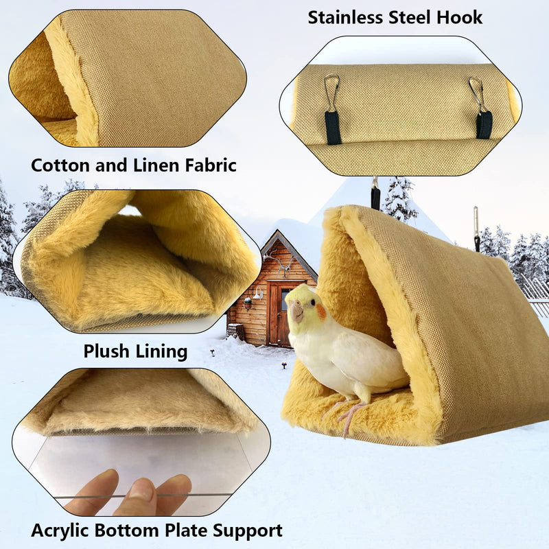 Vehomy Winter Warm Bird Nest Bird Parrot Hammock Swing Fluffy Bird Sleeping Bed Parrot Hideaway Bird Shed Hut House for Cockatiels Parakeet Budgies African Grey Hamster Ferret S - BeesActive Australia