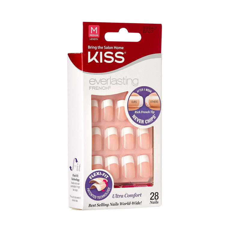 Kiss Everlasting French Nail Kit Medium 28 Nails EF07 (1 PACK) 1 PACK - BeesActive Australia