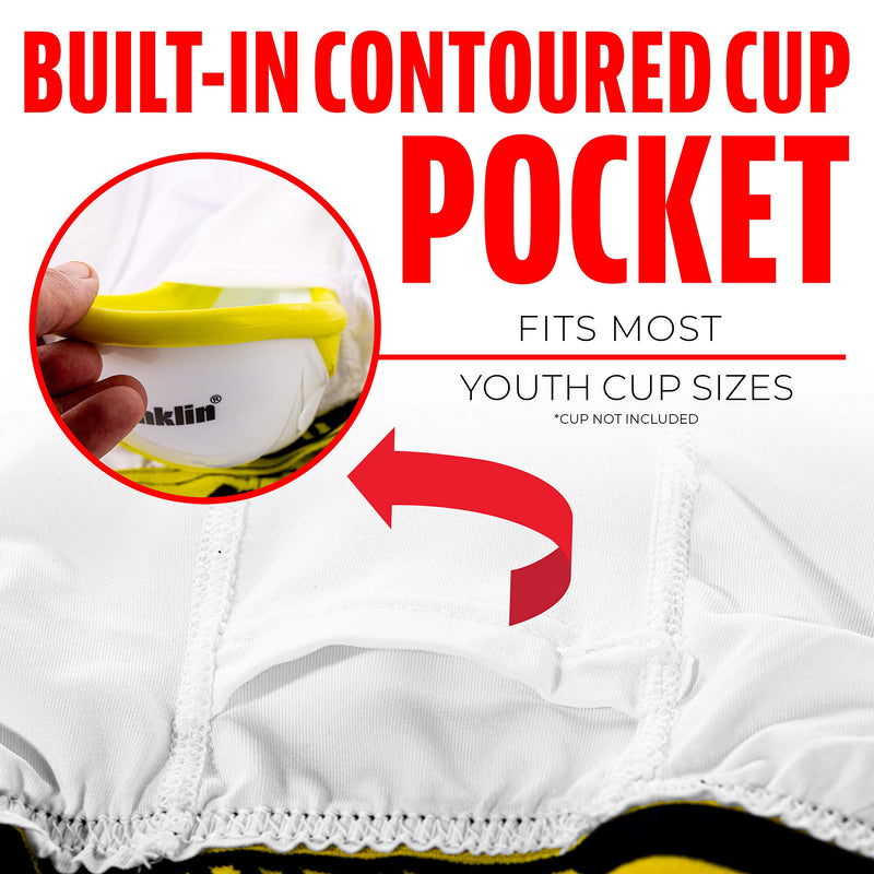 [AUSTRALIA] - Franklin Sports Youth Baseball Sliding Shorts - Padded Slide Shorts with Cup Holder - Compression Shorts Perfect For Baseball and Softball Large 
