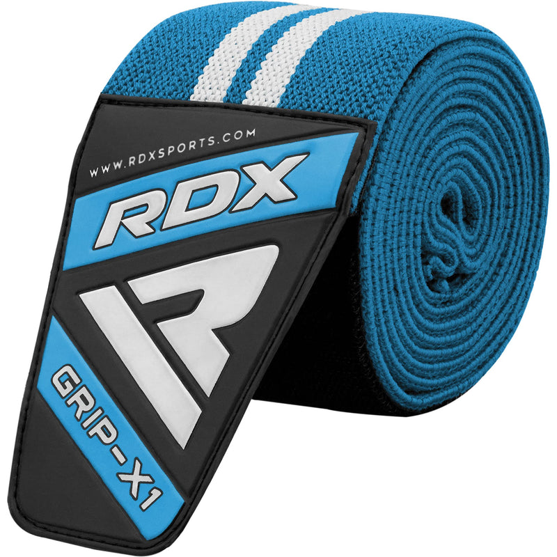 RDX Knee Wraps Pair Weightlifting, IPL USPA Approved, 78” Elasticated Straps for Gym Workout Fitness Squats Powerlifting, Compression Support, Men Women WOD Training, Squatting Leg Press Bodybuilding Sky Blue - BeesActive Australia