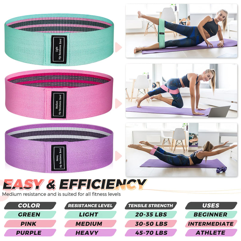 Resistance Bands, Exercise Workout Bands for Women and Men, 5 Set of Stretch Bands for Booty Legs, Pilates Flexbands Pinks - BeesActive Australia