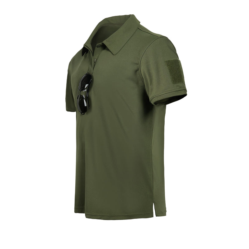Jofofun Men's Performance Polo Shirts Tactical Short Sleeve Athletic Jersey Quick Dry Tennis Golf T-Shirt Army Green Small - BeesActive Australia