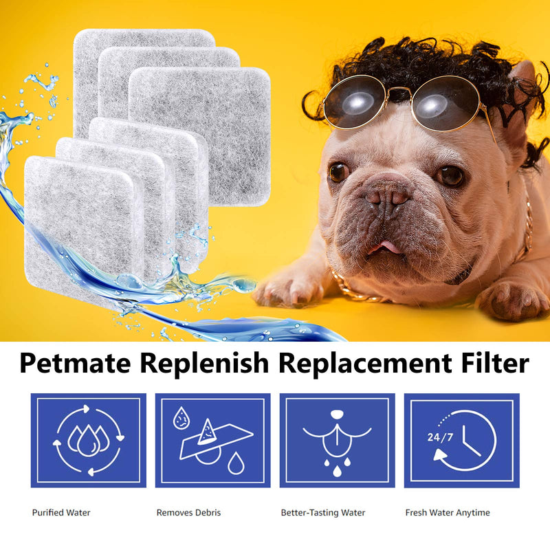 MyfatBOSS Charcoal Water Filter Replacement, Dog and Cat Water Bowl Filter Pet Water Filter Compatible with Petmate Replendish Mason Pet Fountains, Pack of 6 - BeesActive Australia