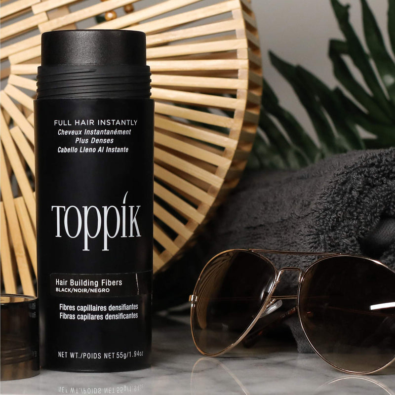 Toppik Hair Building Fibres Powder, Black, Keratin-Derived Fibres for Naturally Thicker Looking Hair, 27.5g - BeesActive Australia