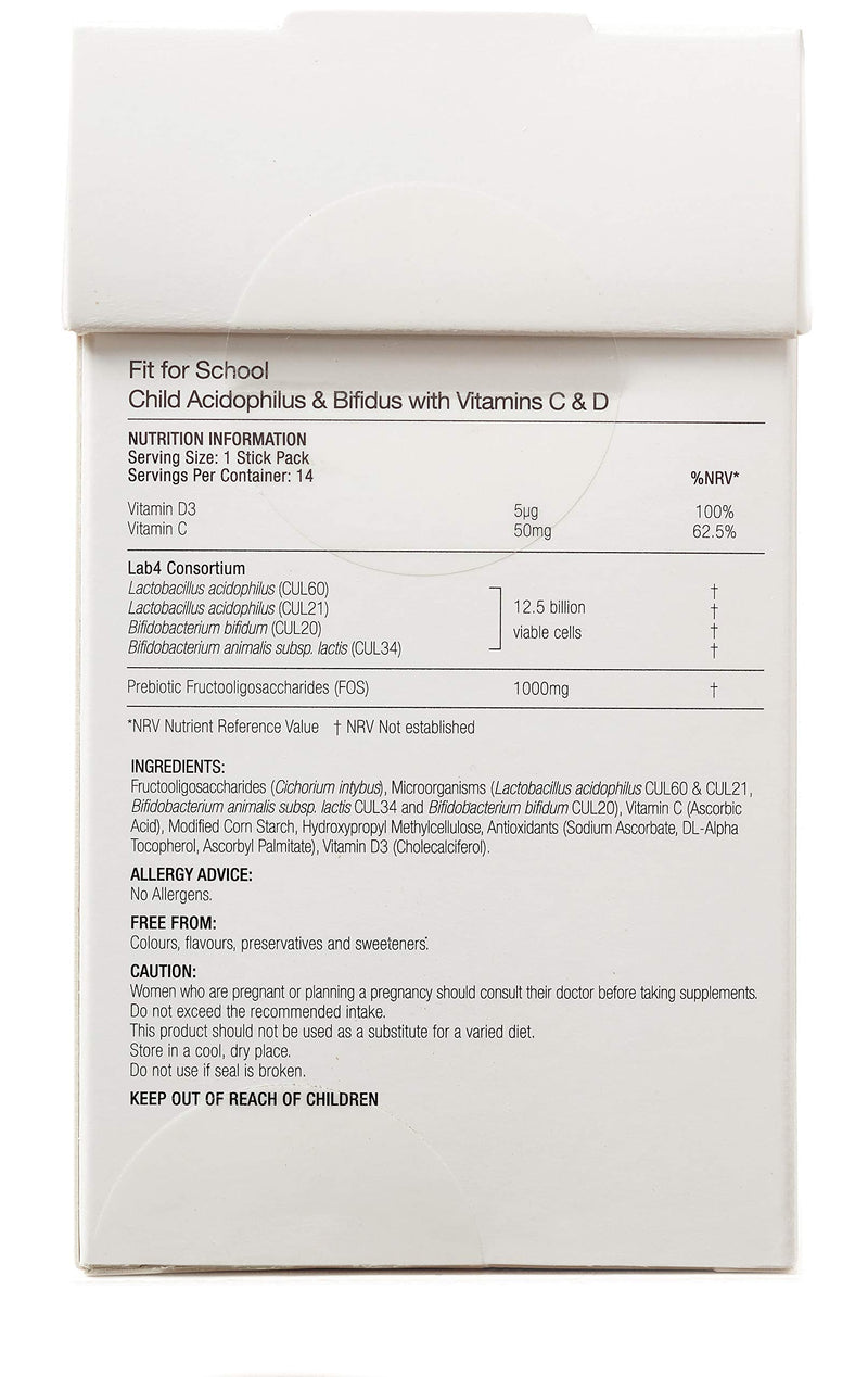 Pro-Ven Probiotics Fit for School Children's Friendly Bacteria Powder 12.5 Billion CFU for Children Aged 1-16 with Vitamin C - 14 Sticks - UK Made - BeesActive Australia