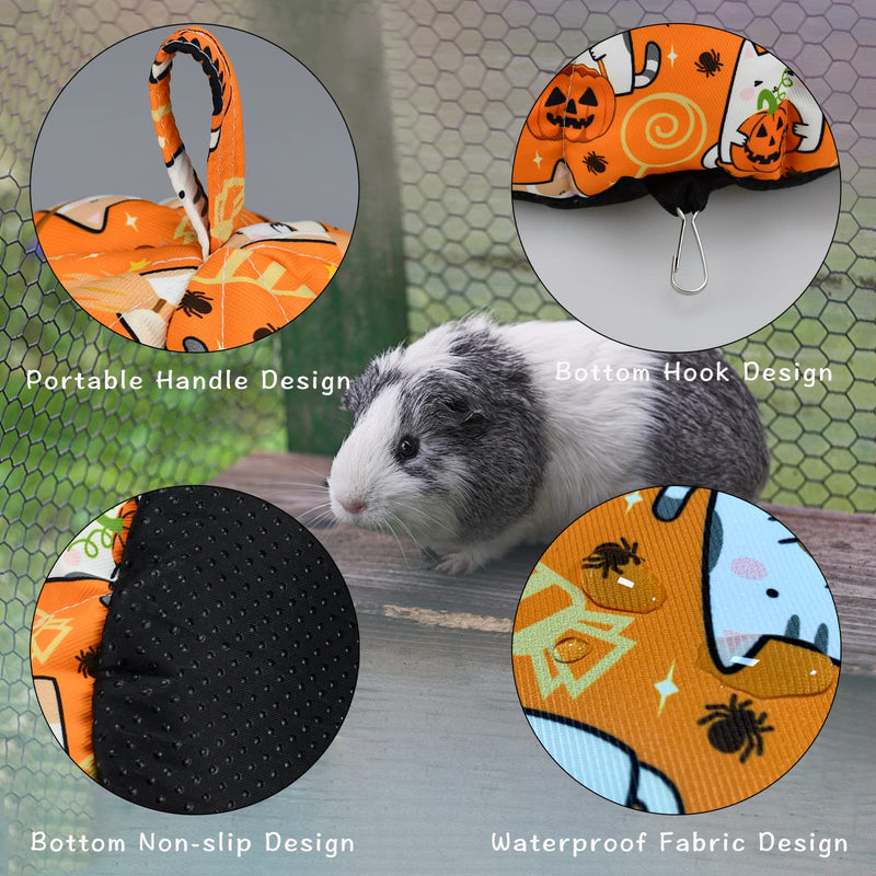 ShuRung Halloween Guinea Pig Hideout Bed Cave Hamster Hideout Bed House Winter Warm Cozy Fleece Washable for Dwarf Rabbit Bunny Ferret Hamster Chinchilla Hedgehog - BeesActive Australia