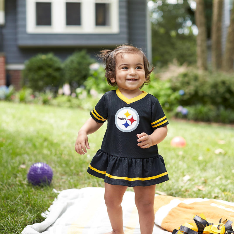 Gerber Girls' NFL Team Jersey Dress and Diaper Cover Pittsburgh Steelers 18 Months Team Color - BeesActive Australia
