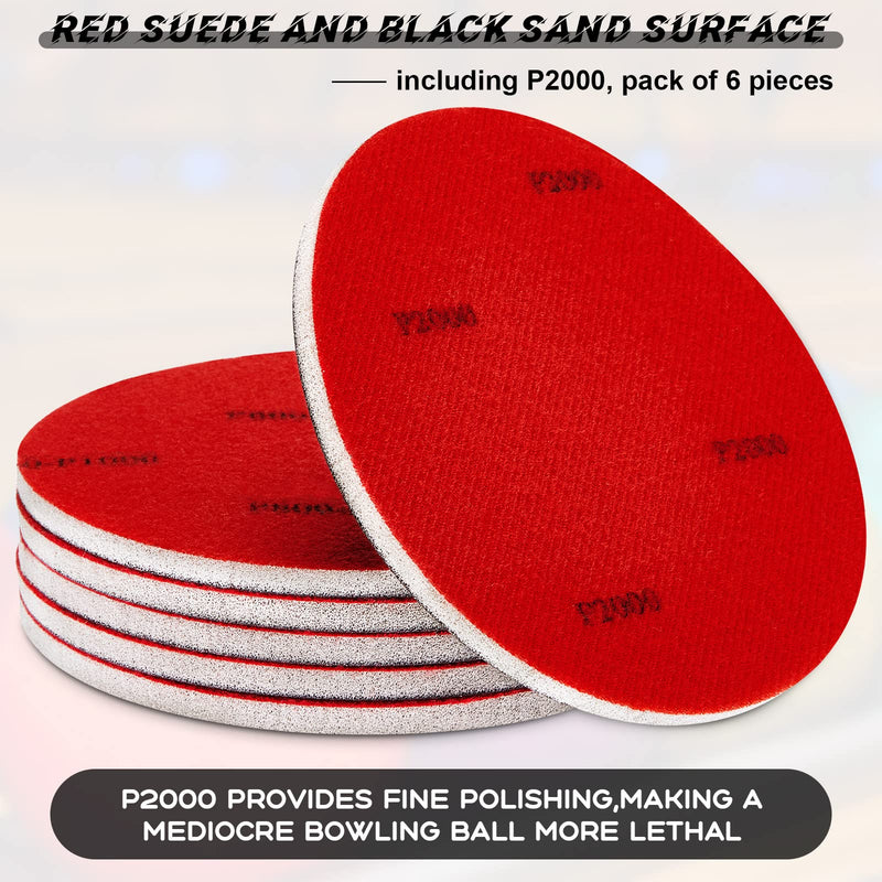6 Pieces Bowling Accessories Bowling Ball Sand Pads Sanding Pads Bowling Ball Sanding Kit (2000 Grit) 2000 Grit - BeesActive Australia