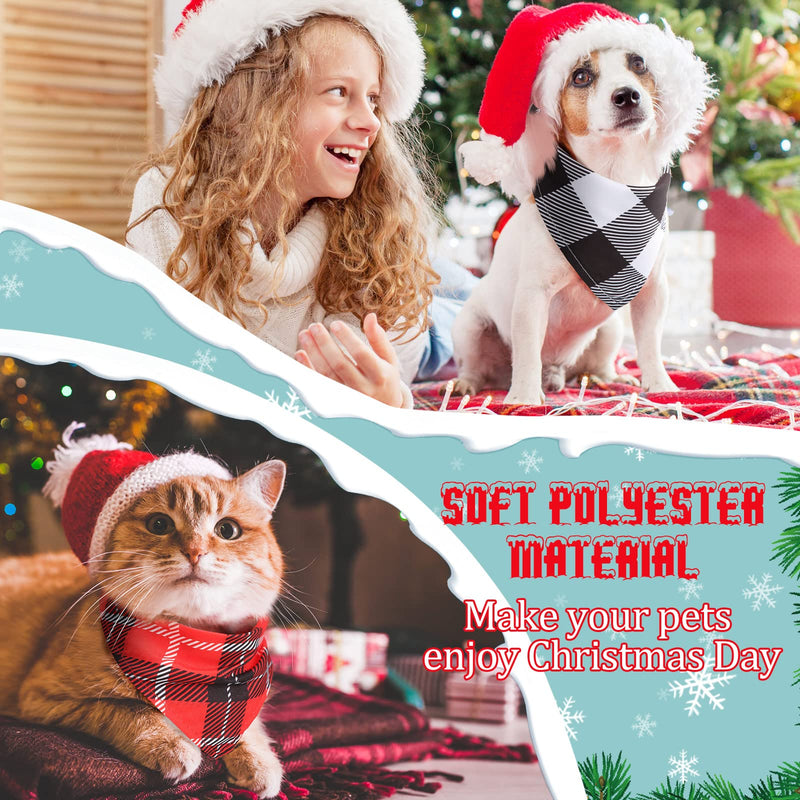 50 Pieces Christmas Dog Bandanas Classic Plaid Dog Bandanas Triangle Scarf Plaid Dog Kerchief for Christmas Pet Costume Accessories Decoration - BeesActive Australia