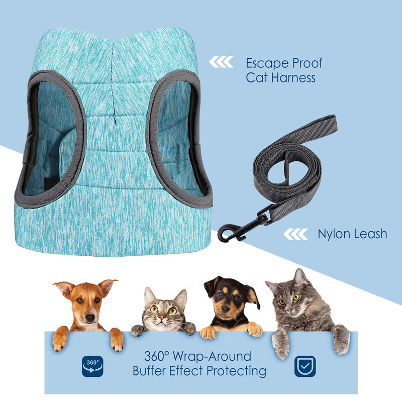 Simpeak Cat Harness and Leash for Walking Escape Proof Set,Adjustable Step in Outdoor Pet Vest Harness and Leash for Cats and Dogs Small Medium Large,Black Pink Green Grey Blue - BeesActive Australia