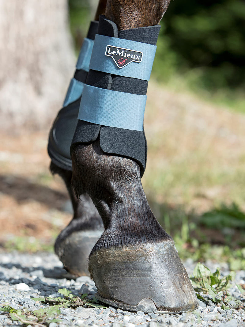 LeMieux Grafter Brushing Horse Boots in Ice Blue for Schooling, Competition and Turnout - Front & Hind Legs - Equestrian Footwear Pair - Small Large - BeesActive Australia