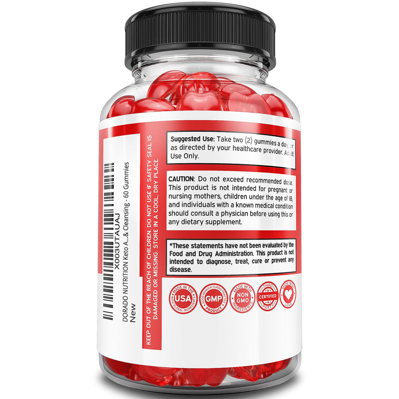 KETO ACV Gummies for Weight Management Support (1000mg Per Serving) - Apple Cider Vinegar Gummies - Promote Healthy Digestion & Metabolism - Delicious Apple Flavor - ACV AC Gummies - (60 Gummies) - BeesActive Australia