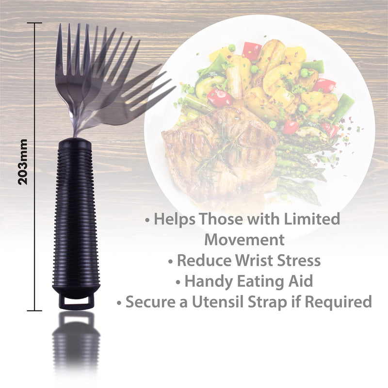Aidapt Bendable Angled Fork, Soft Grip Eating Aid That can be Bent to Any Angle to Reduce Wrist Stress from Twisting, Handy aid for Those with Arthritis, Limited Grip, Limited Arm Movement or Tremors - BeesActive Australia