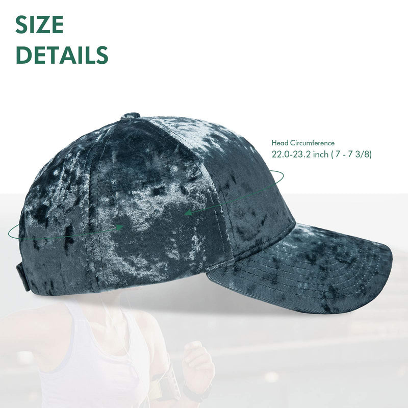 zowya Spring Velvet Baseball Cap for Women Men Crushed Plain Dad Hat Sports Cap Polo Hip Hop Hats Unstructured 1 Hat Blue Mirage Large - BeesActive Australia